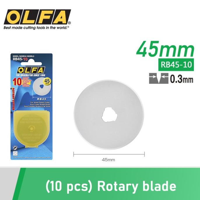 

Olfa Refill Rotary Cutter 45mm RB-45-10 Spare Blade (10pcs per pack)