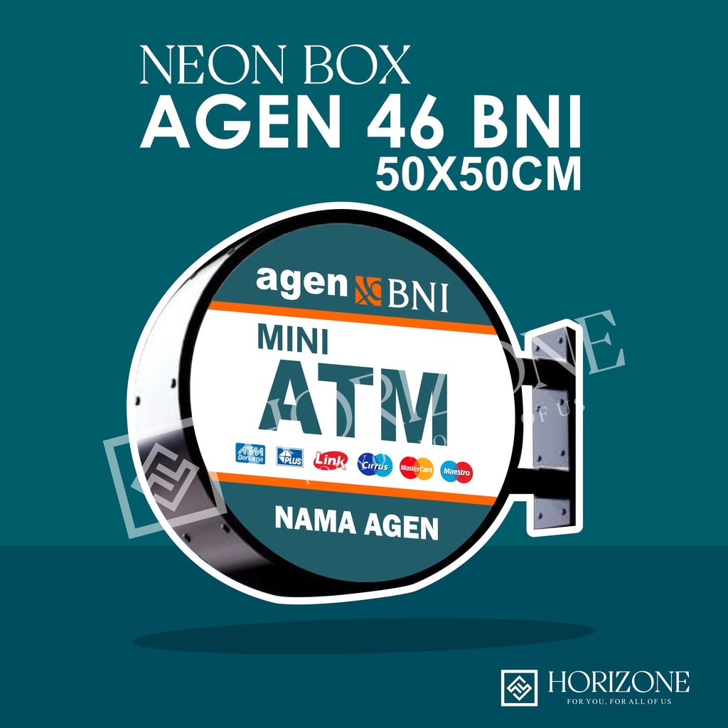Neon Box Akrilik Agen 46 BNI 50x50 Cm