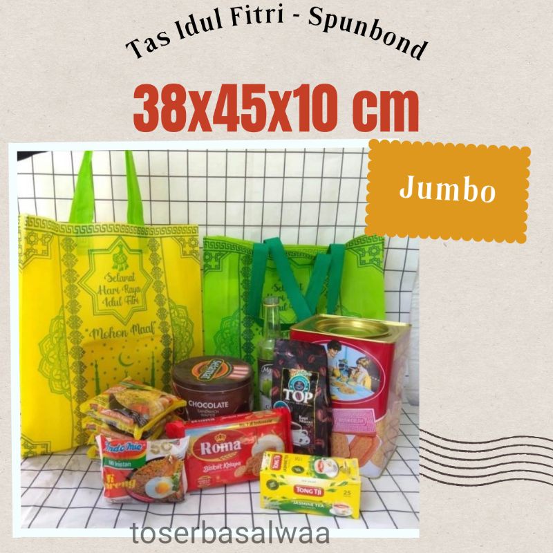 

[12 pcs] Tas Kain Spunbond Lebaran Idul Fitri 38x45x10 Cm Sablon 2 Sisi Bahan Tebal Kuat Muat Banyak, Tas Hampers Lebaran Idul Fitri, Tas Hantaran Lebaran Idul Fitri, Tas Idul Fitri, Tas Murah,Ukuran 38x45 & 30x40