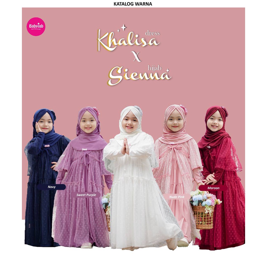 KHALISA DRESS SET HIJAB/ GAMIS ANAK BY BABYJAB