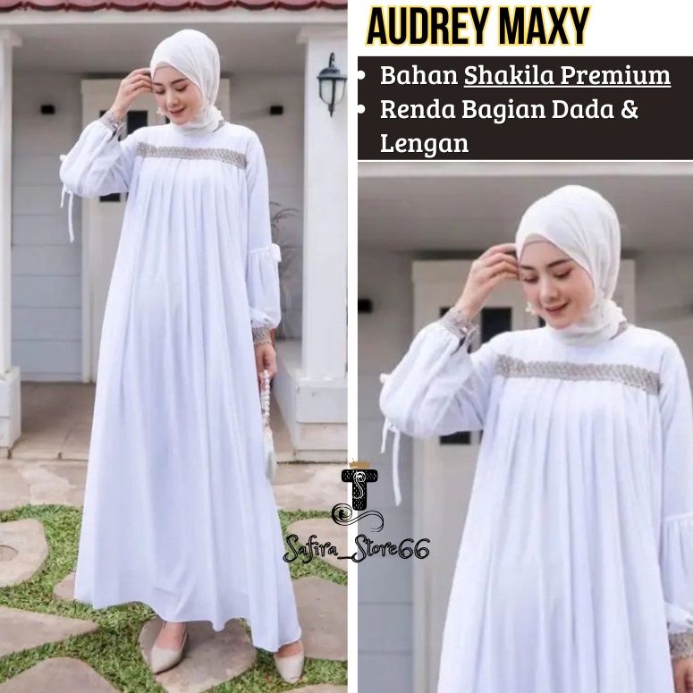 Audrey Maxy Gamis Wanita Dewasa Modern Terlaris: Baju Gamis Jumbo Wanita Remaja Putih Korea Terbaru 