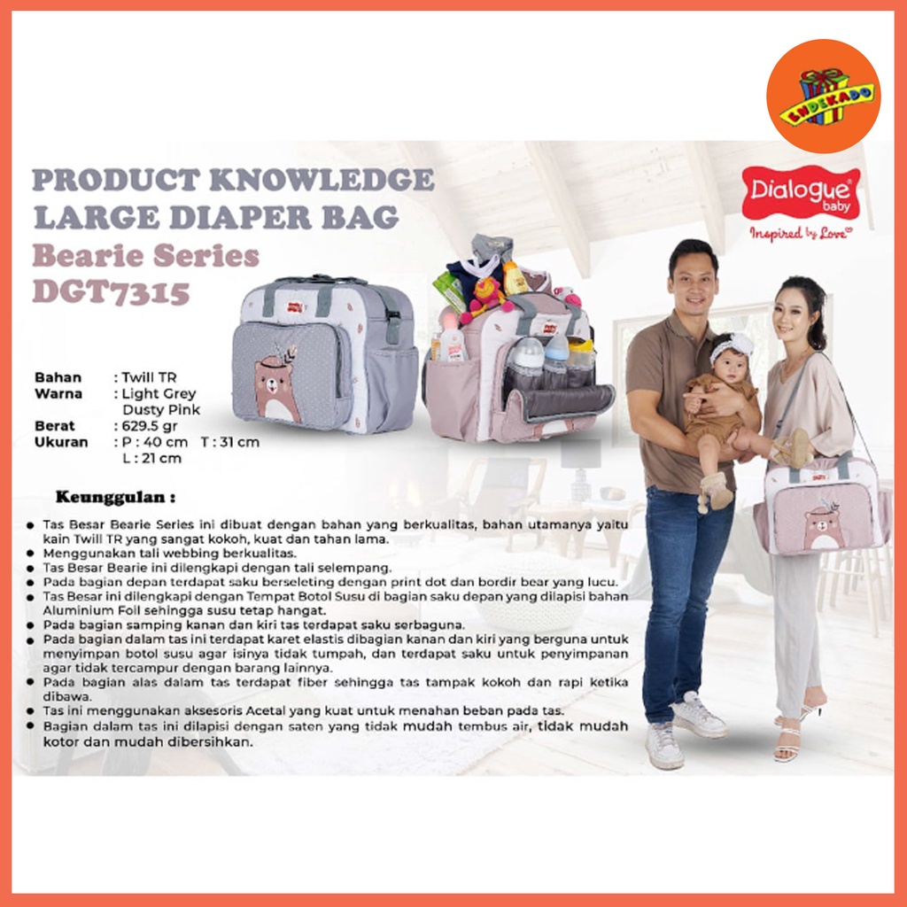 Dialogue Baby Tas Besar Bearie Series - DGT7315