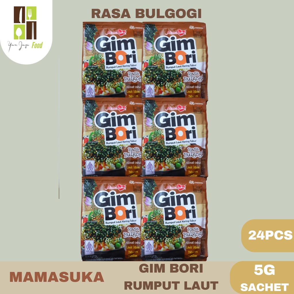 Mamasuka Gim Bori Rumput Laut Tabur 5g Sachet 1Pack/ 24 Pcs