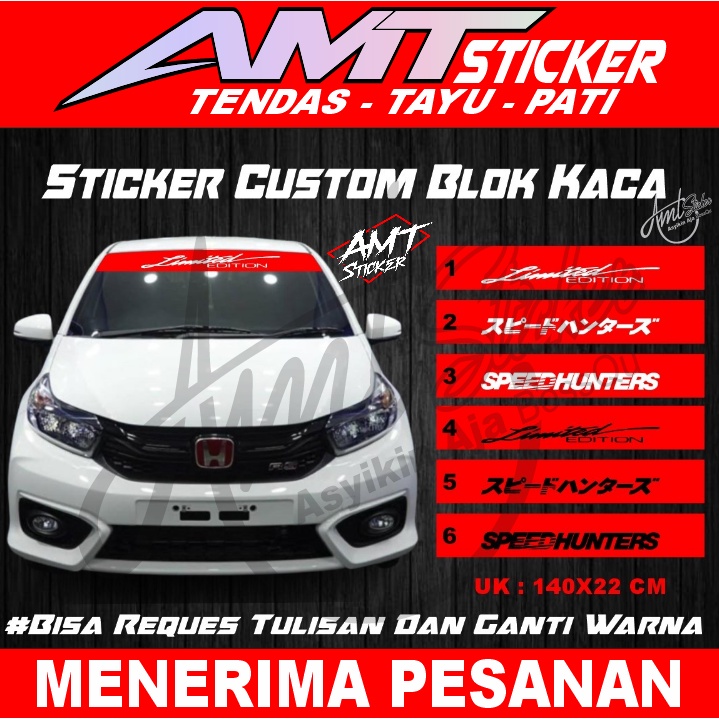Stiker Blok Kaca Depan Mobil/Pick Up/Truk