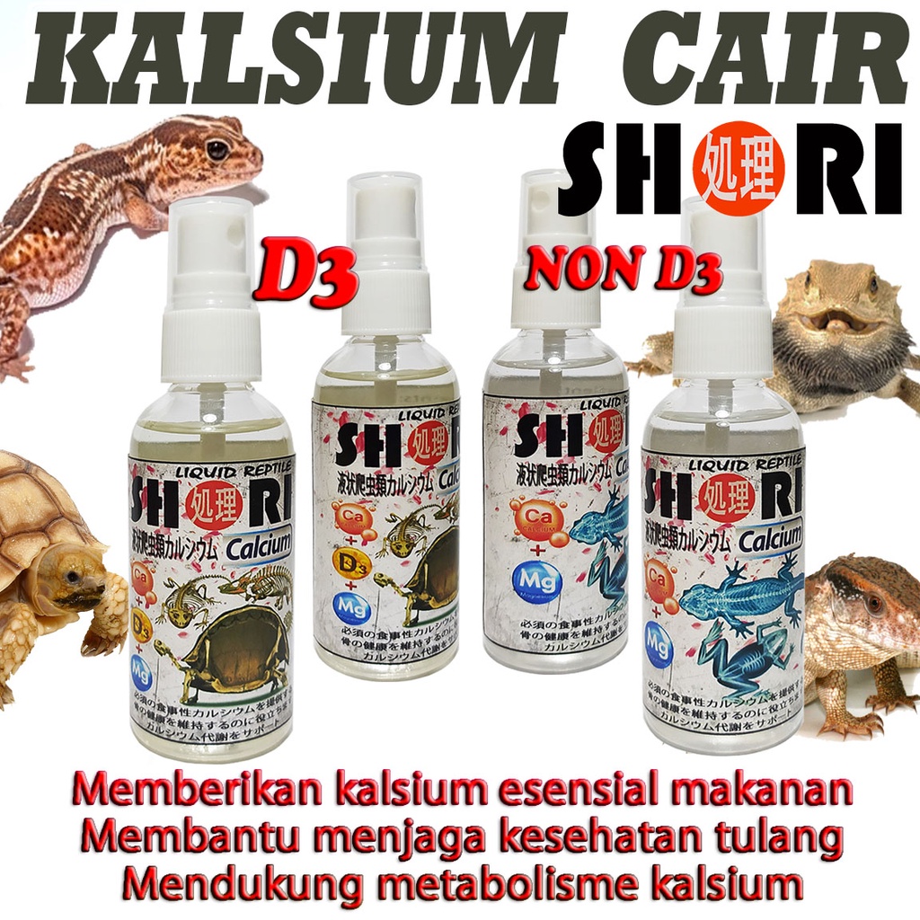 SHORI REPTILE CALCIUM LIQUID VITAMIN KADAL KURA ULAR BIAWAK KALSIUM CAIR AMFIBI KATAK PACMAN TURTLE 