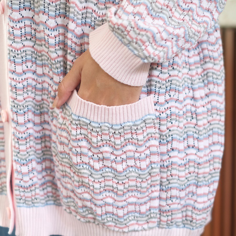 Ms Daisy Arya Premium Cotton Knit Outer Oversized Top Rajut Korea