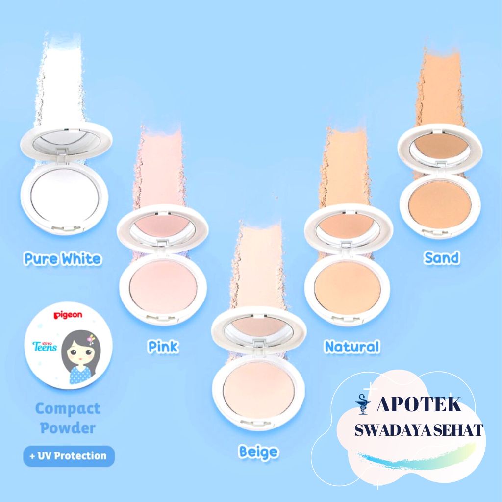 PIGEON TEENS COMPACT POWDER Varian Terlengkap UV Protection Two Way Cake - Bedak Padat Anak Remaja Dewasa Refill