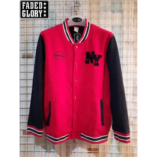 Second Branded Jacket Varsity FADED GLORY Merah Hitam, baju Second Branded Collections