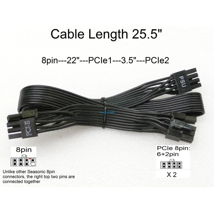 Kabel Modular Seasonic Vga 8Pin 2 Cabang