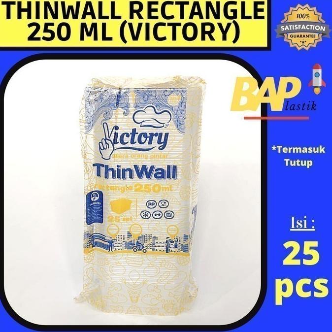 Produk Terbaik] Thinwall Rectangle 250 ml / Kotak Makan Plastik / Thinwall Victory