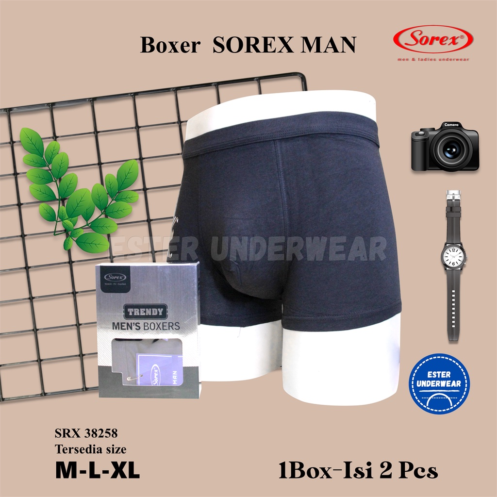 Celana Boxer Pria Sorex Srx 38258 Isi 2 Pcs/Pack