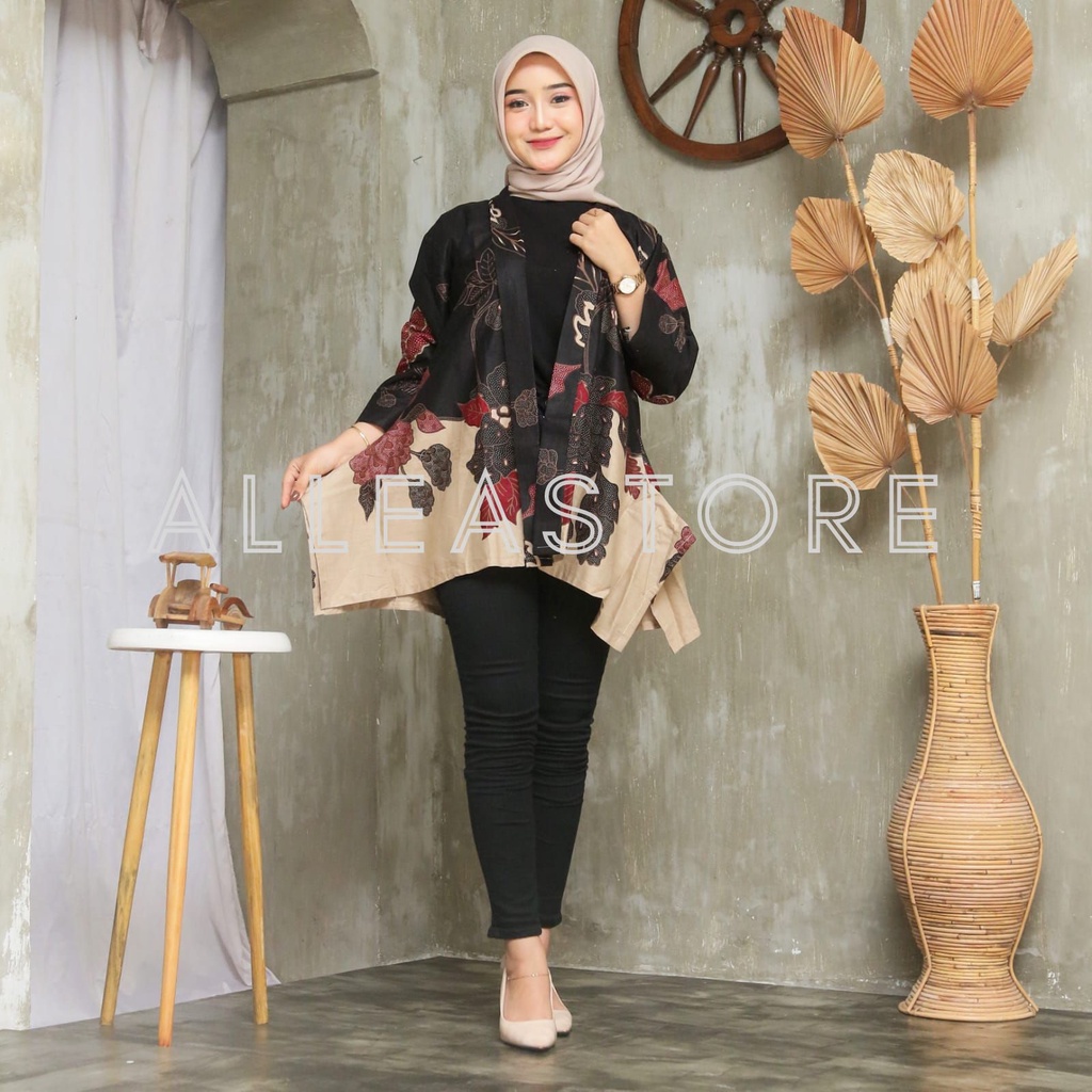 Alleastore03 Blazer Batik Motif Mawar Premium Terbaru Blazer Batik Nikita Blazer Wanita Terlaris Atasan Batik Wanita