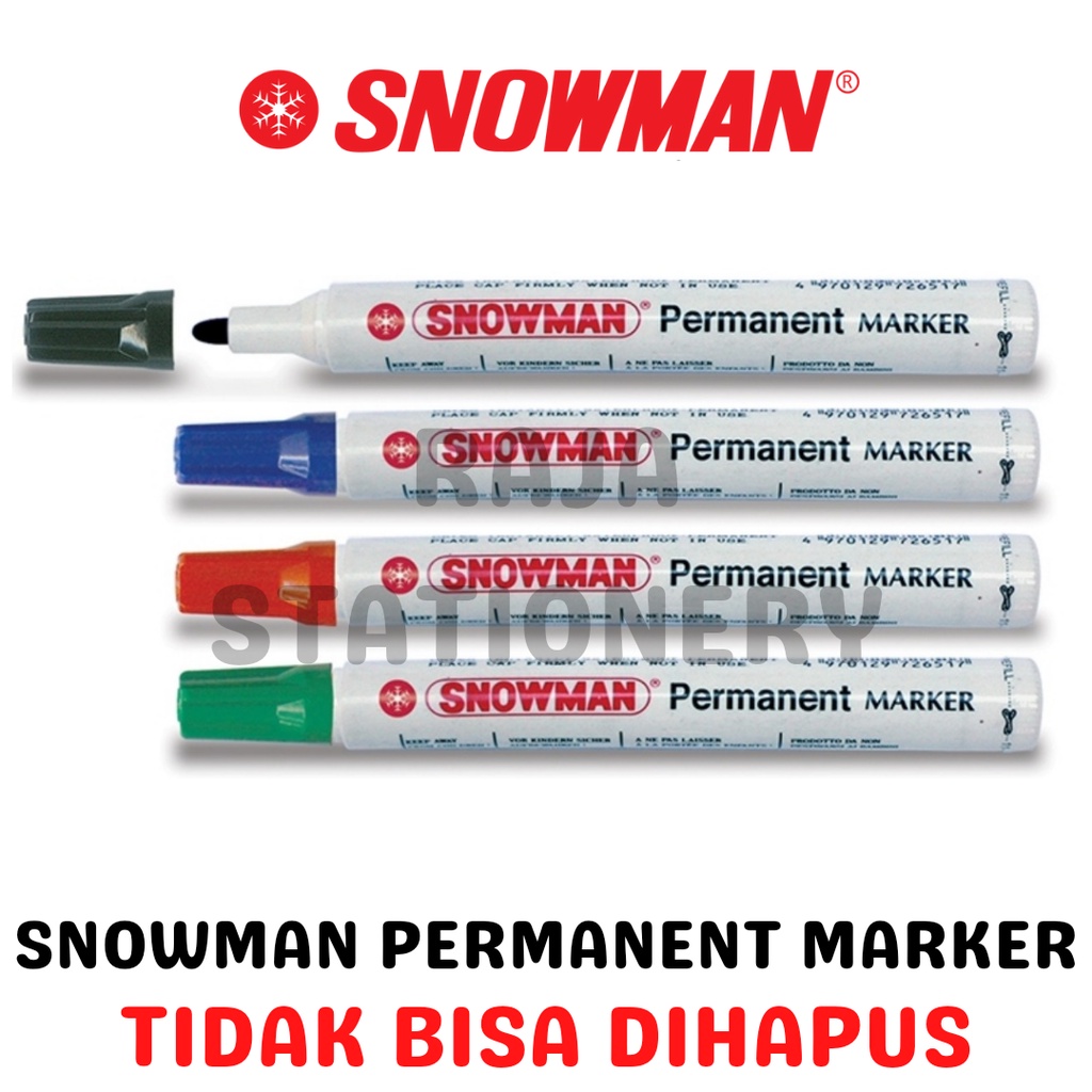 

Snowman Permanent Marker G-12 / Spidol Permanen AG-12 Hitam Snowman