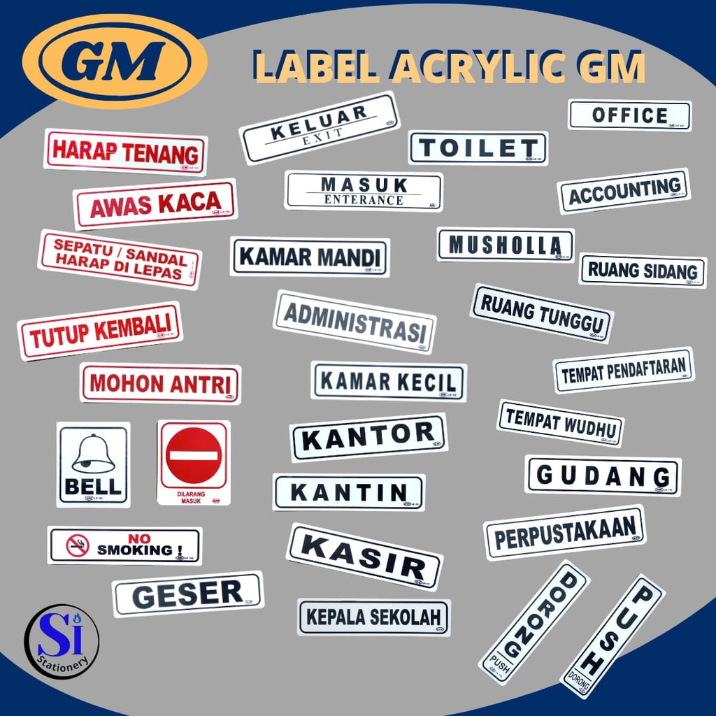 

Sign Board Label Acrilic GM/Penanda Acrilic