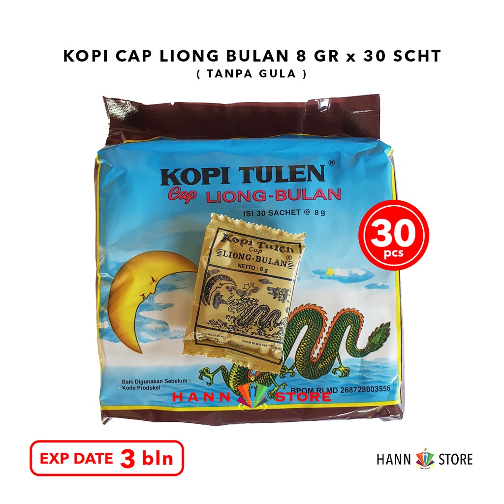 

Kopi Liong Mini , Kopi Tanpa Gula 8gr ( 1 pack isi 30scht x 8gr ) Kopi Legend Bogor