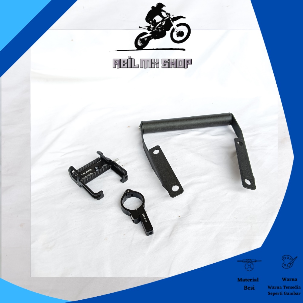 PAKET BRAKET HOLDER HP CB150 X DAN HOLDER GUB HITAM BRAKET CB 150 X