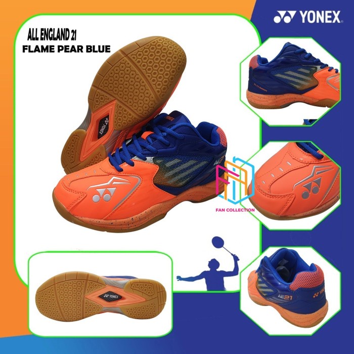 {MentariStore} YONEX ALL ENGLAND 21 / AE 21 SEPATU BADMINTON ORIGINAL - FLAME BLUE RED 40 Berkualita