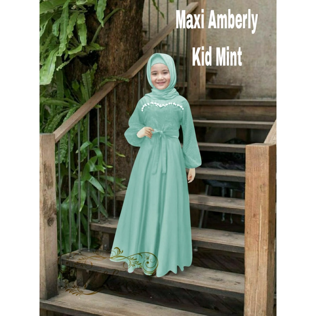 Dress Muslim Anak/ Pakaian Muslim Anak Perempuan AMBERLY/ Fashion Muslim Anak