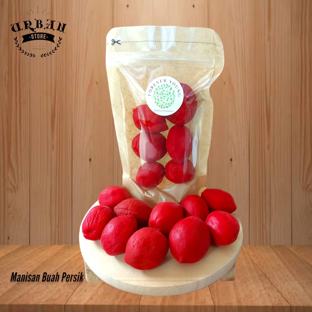 

Manisan Buah Persik Merah Impor Red Crunchy Peach Kualitas Premium