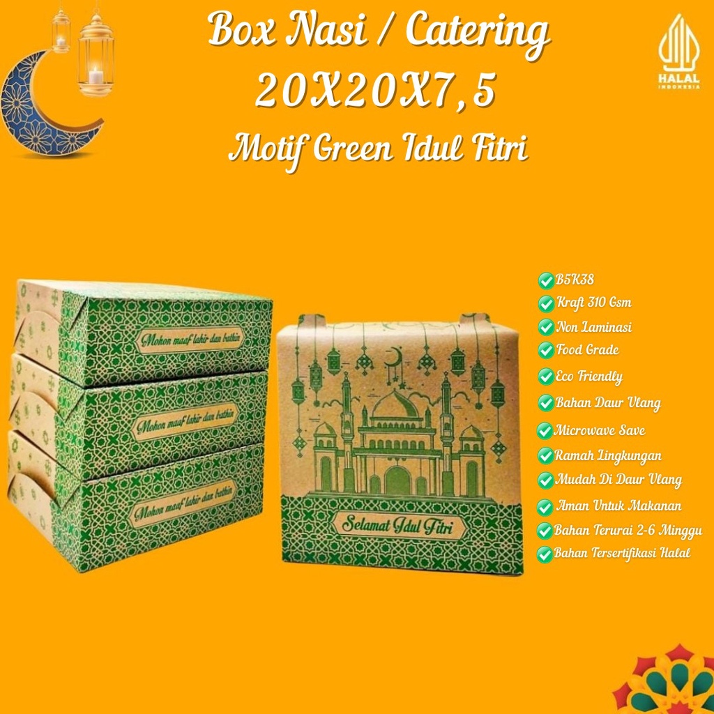 Dus Catering Dus 20X20 Motif Lebaran (B5K38-Non Laminasi)