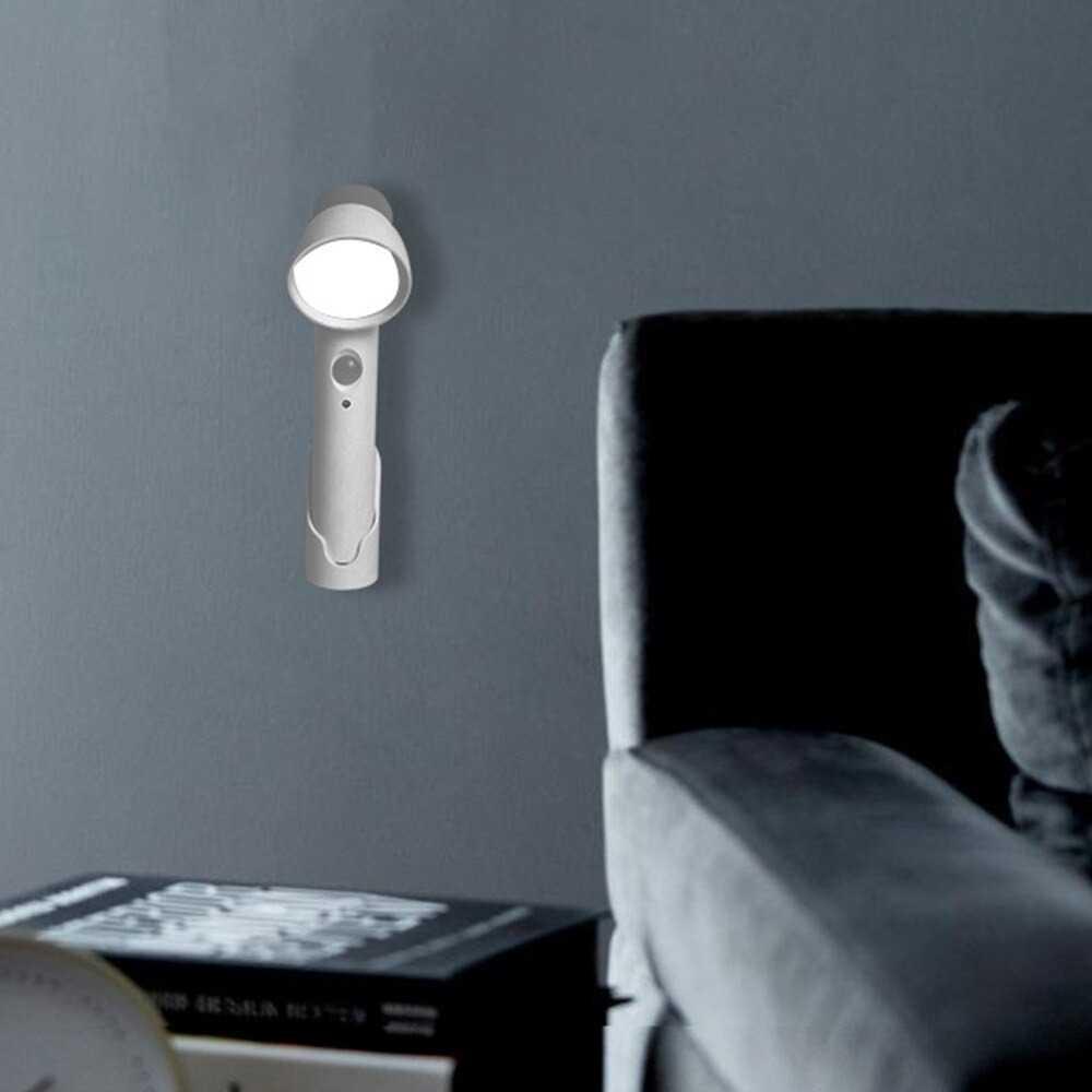 Lampu Tempel LED Sensor PIR Cool White Rechargeable 5W - LT1003 - White