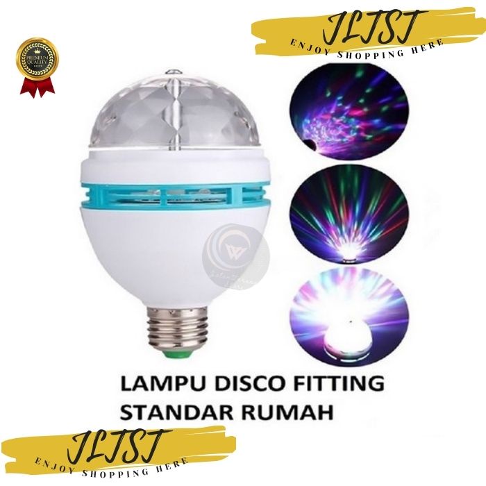 LAMPU DISCO LED PUTAR OTOMATIS FULL COLOR BOHLAM DISKO BULAT DUGEM E27