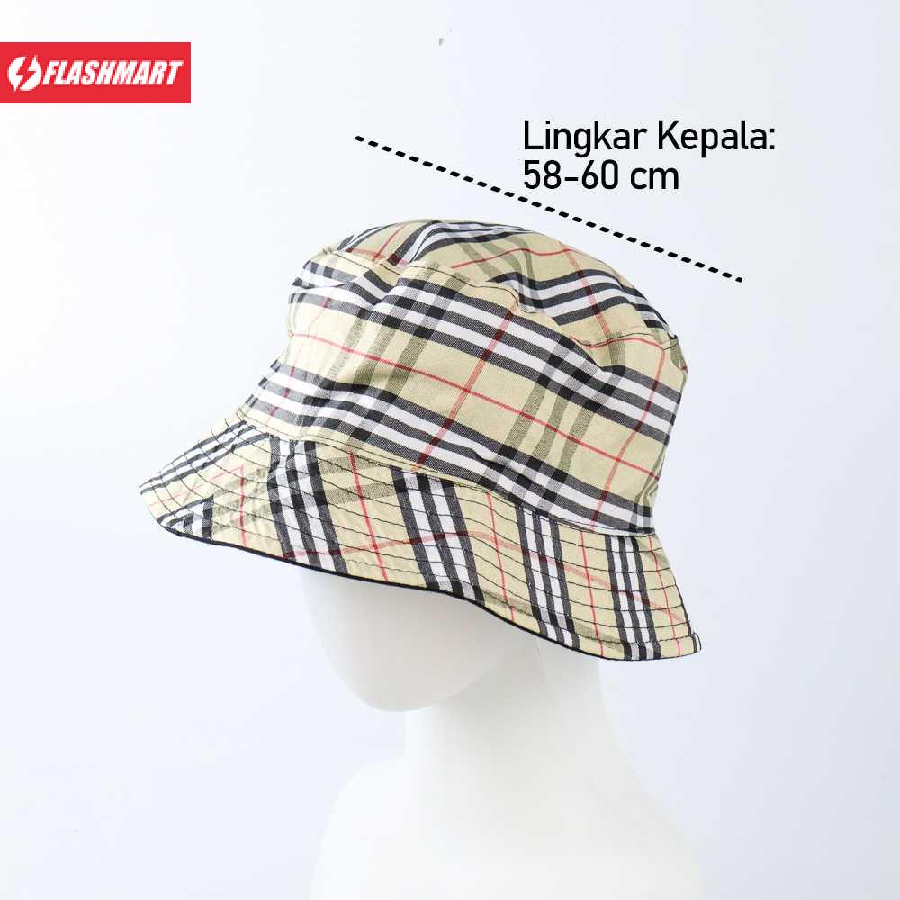 Flashmart Topi Bucket Hat Pria Wanita Dua Sisi