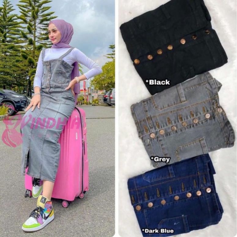 TREN TERBARU Delila Delilla Overall Jeans Wanita | Overal Rok Kodok Jean Jens Jins Denim