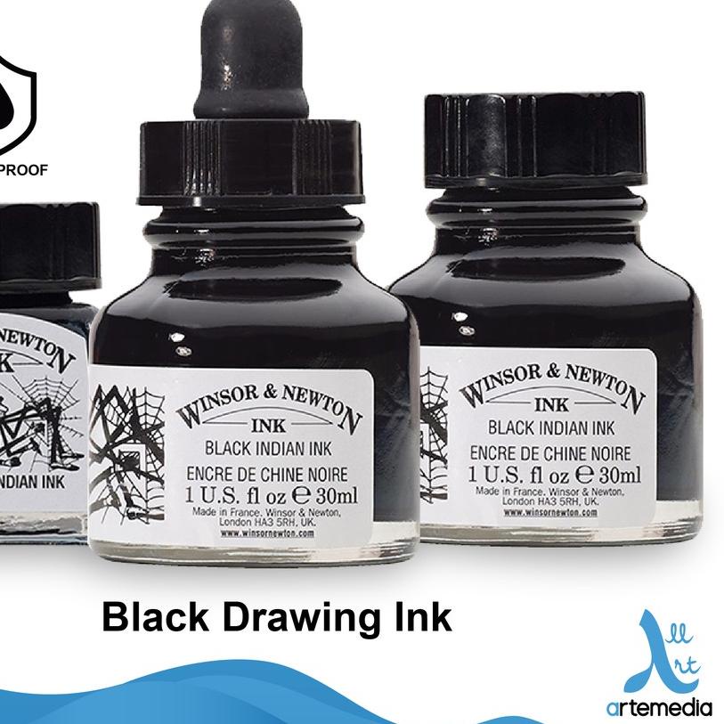 

♖ Tinta Kaligrafi Winsor & Newton Black Drawing Ink Calligraphy ➭