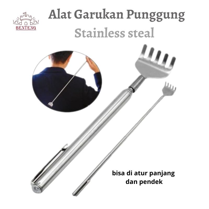 GPL5 - Alat Garuk Punggung Gatal Garukan Penggaruk Stainless Tongkat Panjang Pendek