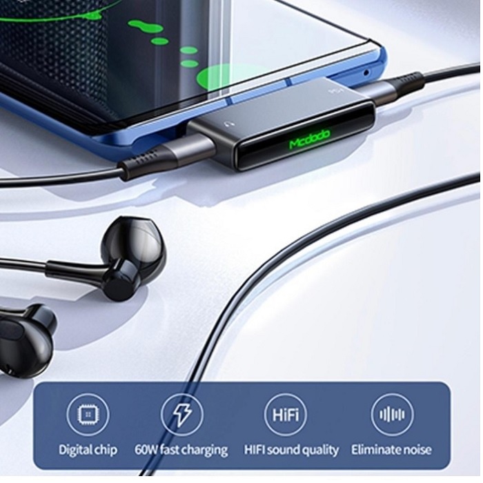 Mcdodo CA7670 Audio Adapter Type-C to Dual Type-C Grey