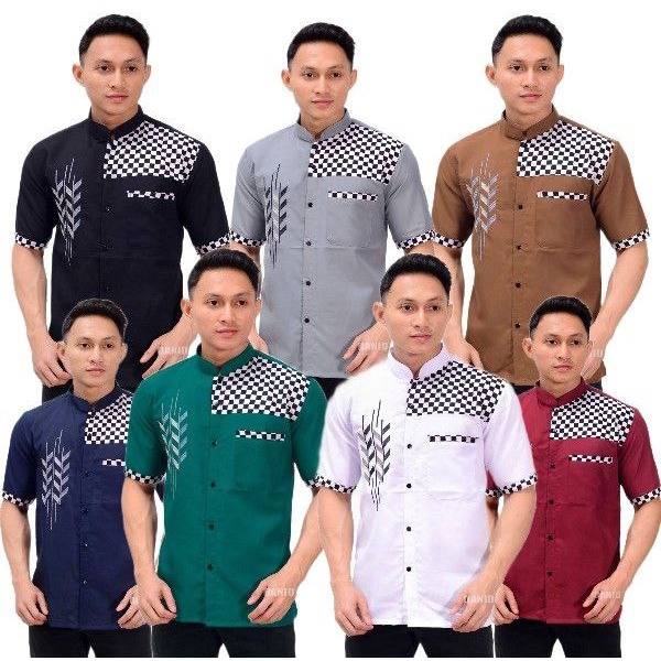 BAJU KOKO BORDIR PRIA DEWASA TERBARU 2023 MOTIF PADI CATUR