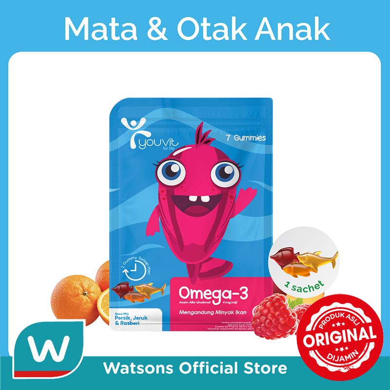 Youvit Gummy Omega- 3 Anak 1 Sachet isi 7 gummy