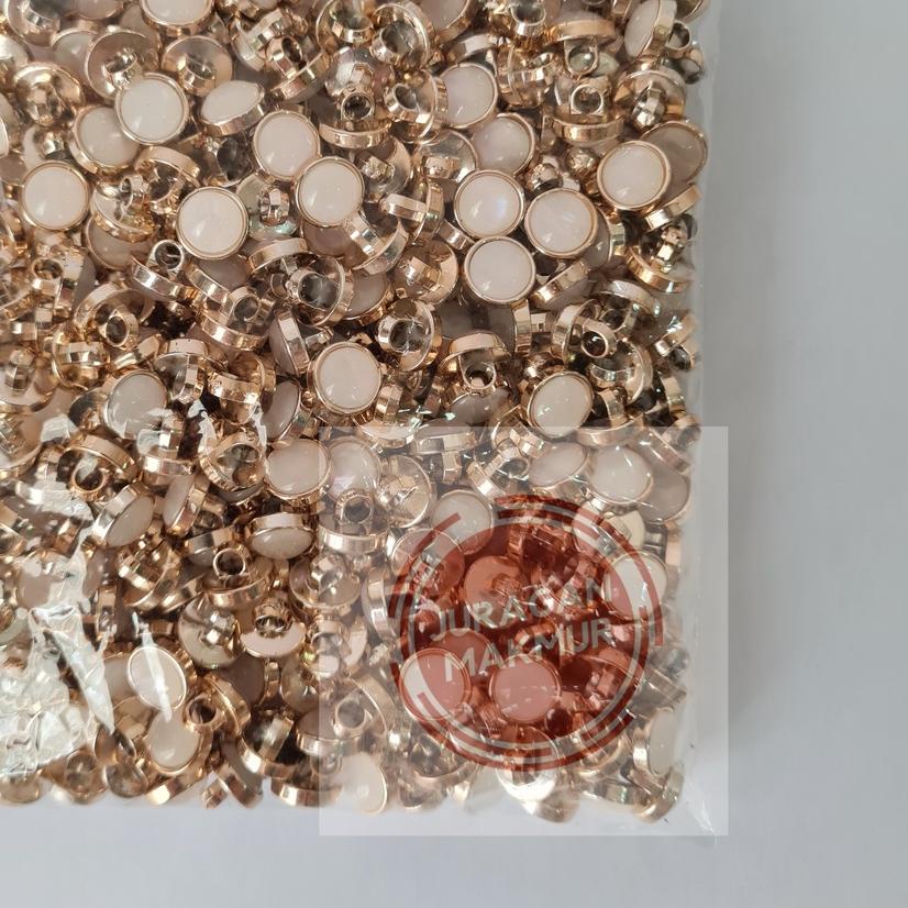 ♧ [400pcs] Kancing Mutiara 18L isi  - Kancing Mutiara List Emas dan Silver / Kancing Blouse Cewek Mu