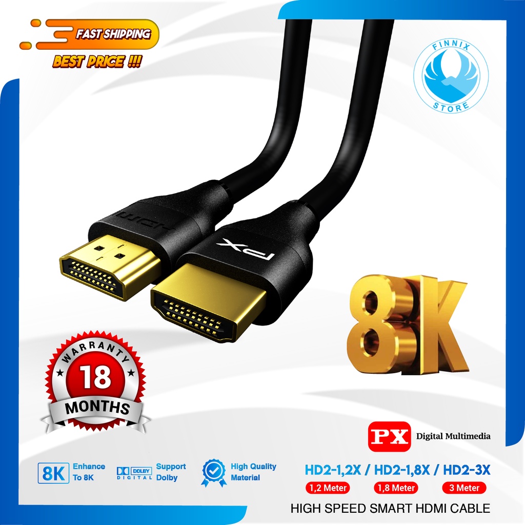 Kabel PX 2.1 High Speed 8K HDR HDMI Cable 1.2M 1.8M 3M