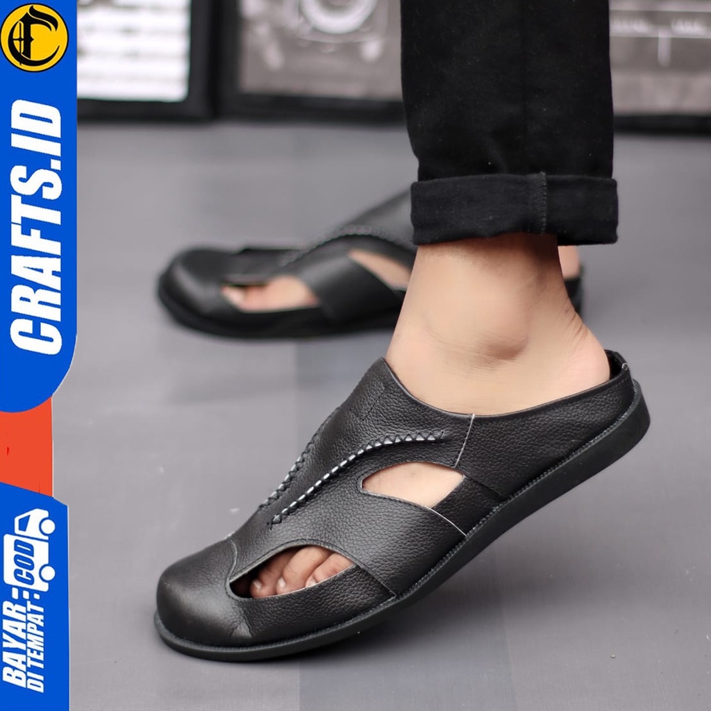 CRAFTS X WIRO Sandal Kulit Pria Sandal Casual Pria Original Bustong