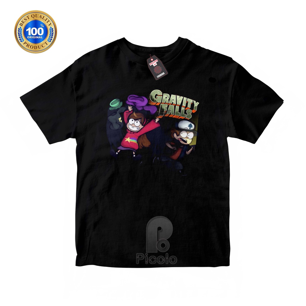 (FREE NAMA) BAJU KAOS ATASAN ANAK MOTIF KARTUN GRAVITY FALLS UNISEX Bahan COTTUN