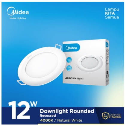 Midea Led Down Light 12 Watt 4000K [Warm White]