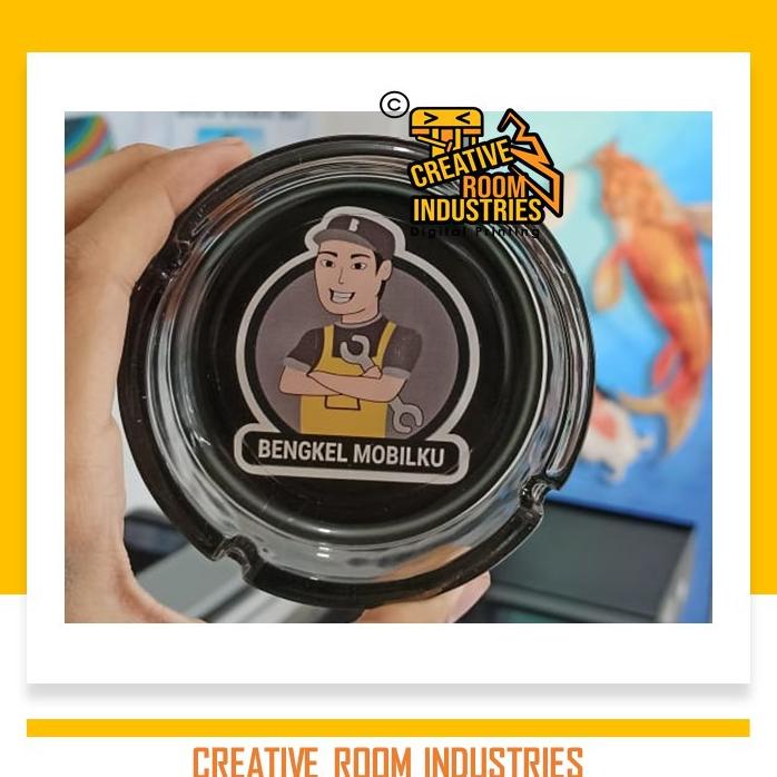 CUSTOM ASBAK / ASBAK ROKOK / ASBAK KACA / ASHTRAY / GLASS ASHTRAY (PRINT UV) .