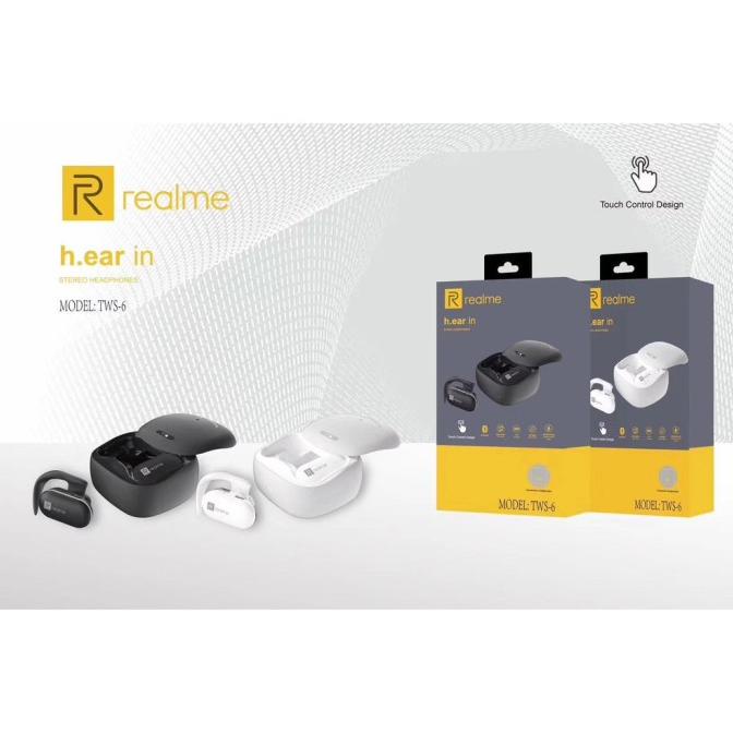 HEADSET BLUETOOTH REALME TWS-6 WIRELESS EARPHONE TWS 6 EARPODS