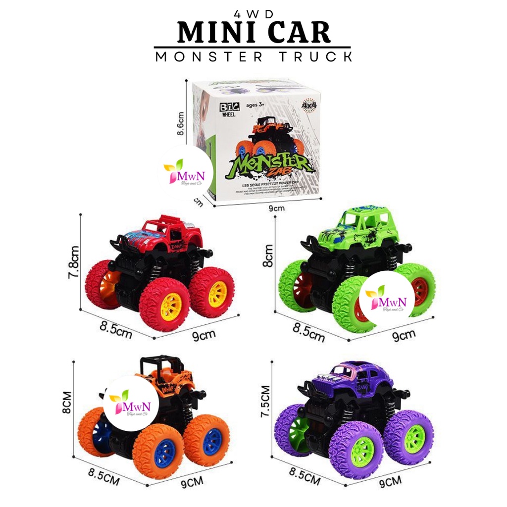 MWN Mainan Mobil Anak Mini Monster Truck Off Road 4WD