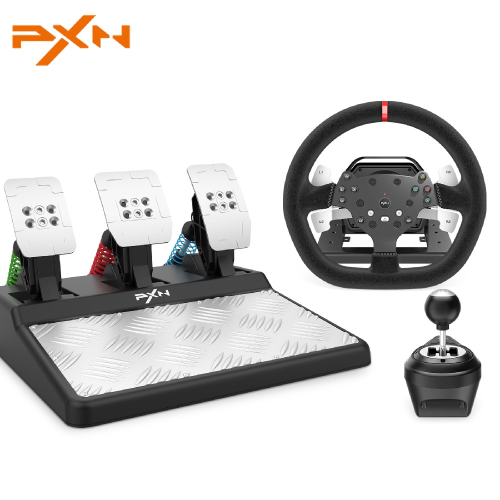 PXN V10 Steering Wheel Racing Gaming 3 Pedals