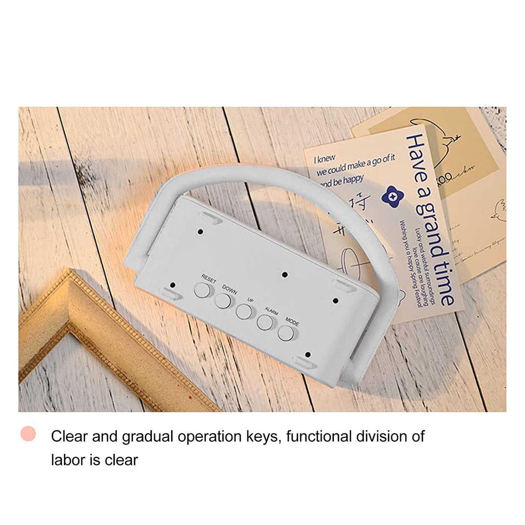 Jam Alarm Digital Wireless Charging Smartphone LED Night Light - 2208 - White