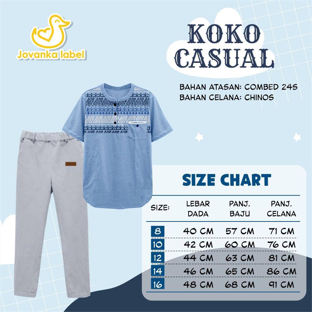 Setelan anak Cowok Koko Casual by Jovanka label