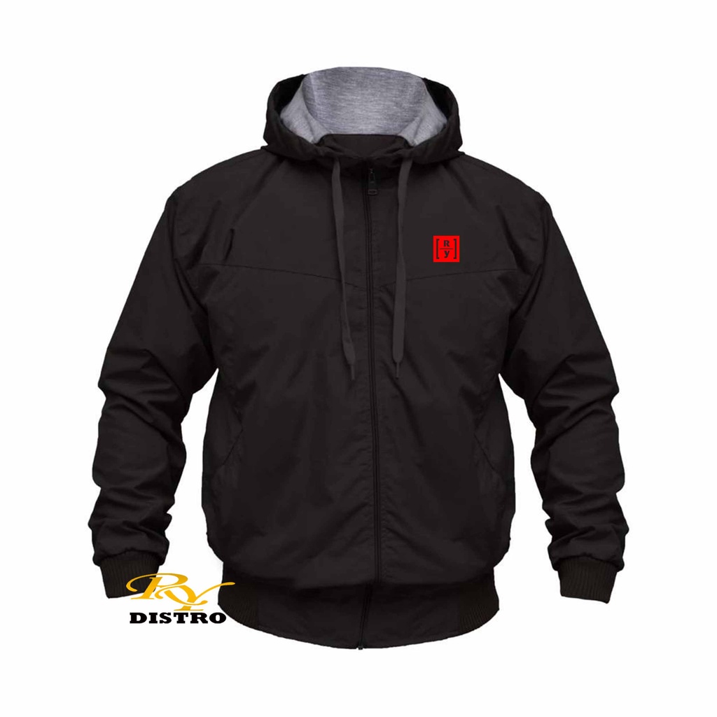 Starlight Distro - Jaket Bomber Parasut Motif Luar Dalam Keren Jaket Bomber Waterproof  Ry Merah