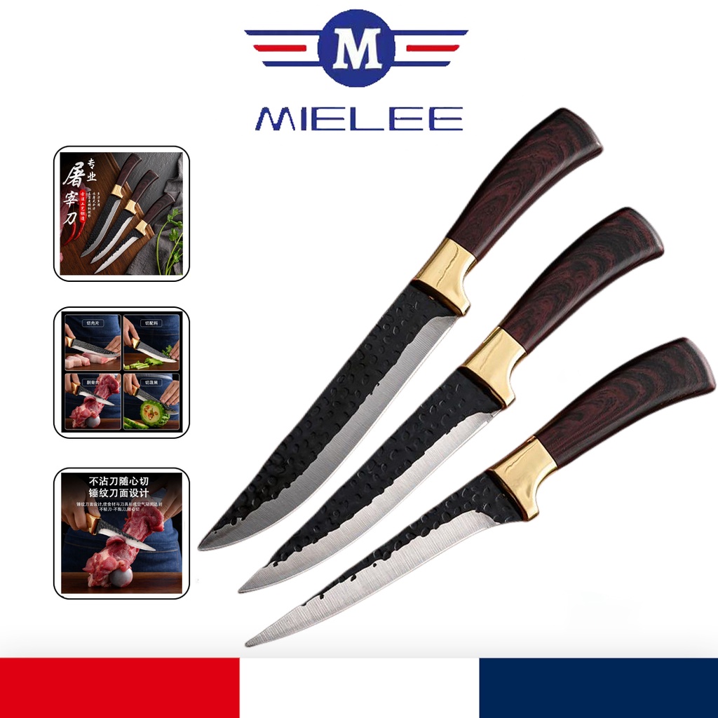 Pisau daging Pisau Dapur super tajam Daging Dapur ori japan butcher knife 3pcs 1set lengkap Boning C