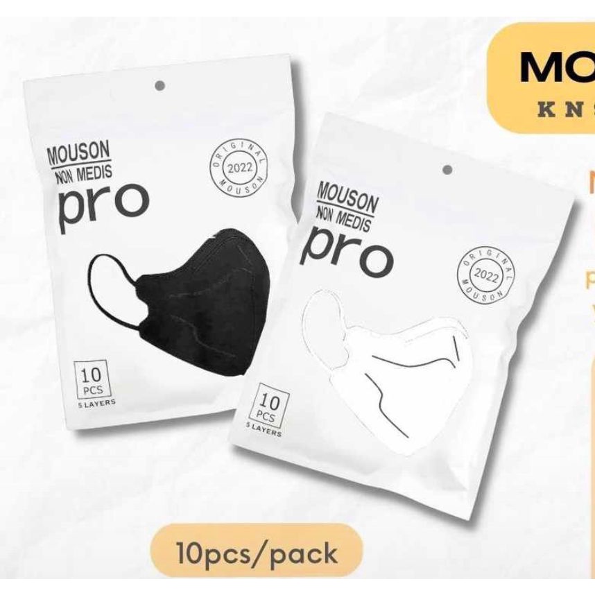 Masker KN 95 Pro Hitam dan Putih 4ply Isi 10 pcs