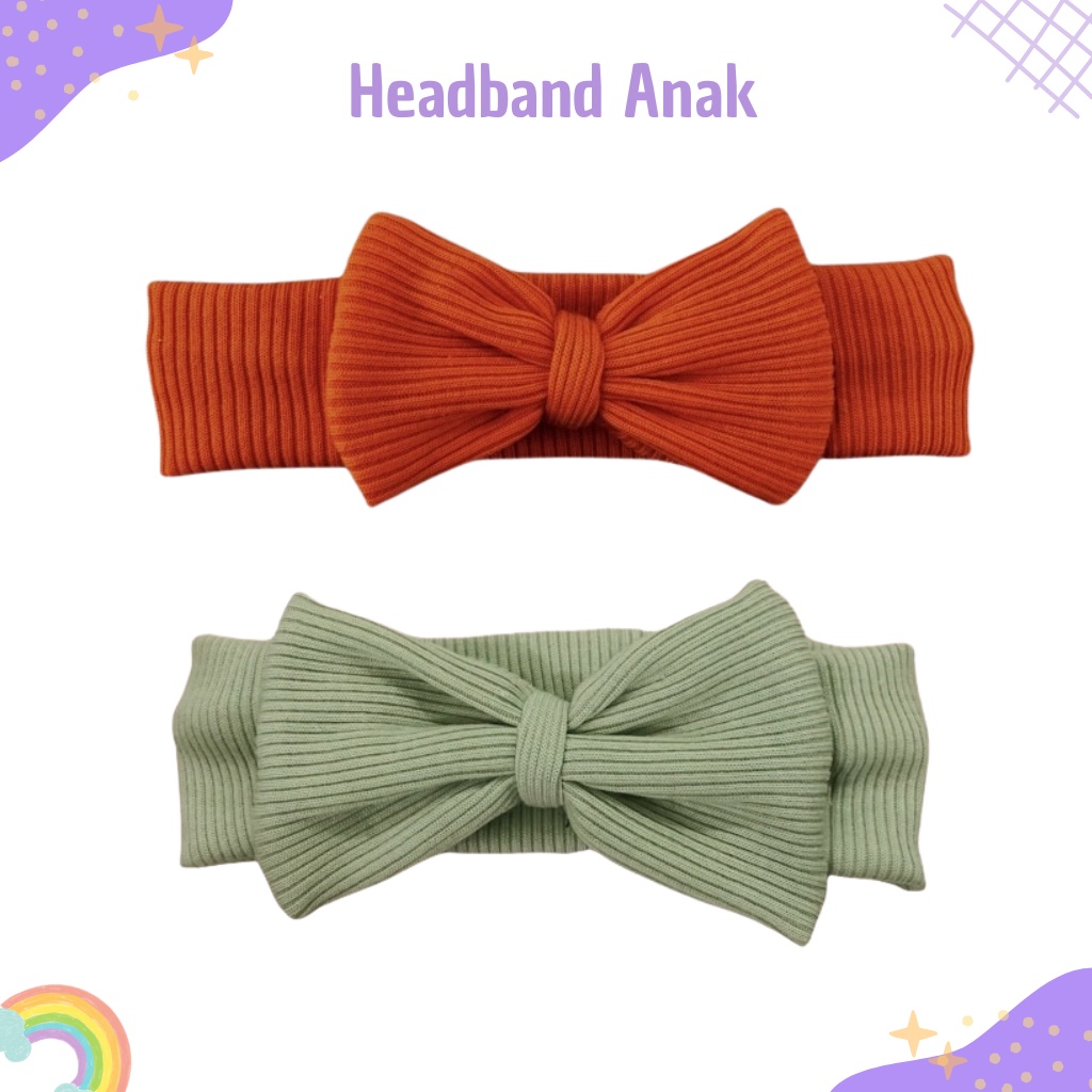 Headband Rib Knit Bandana Bando Anak Lucu