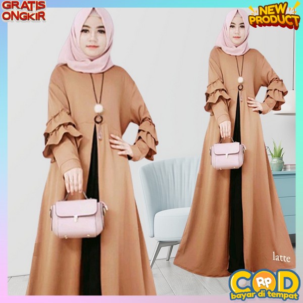 Gmis Syarii Import Premium Gamis Set Hijab Wanita Syari Gamus Syari Fashion Muslim Jubah Ibu2 Kekini