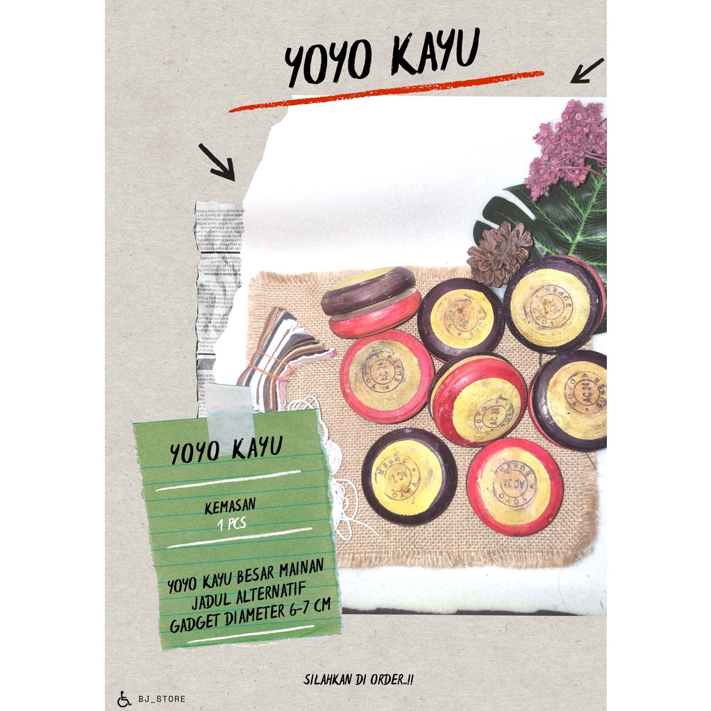 MAINAN BEST SELLER||YOYO KAYU MAINAN YOYO MAINAN JADUL MAINAN ANAK||Yo Yo Kayu PREMIUM Polos Plitur 